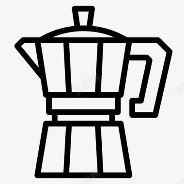 摩卡壶煮沸咖啡机图标图标