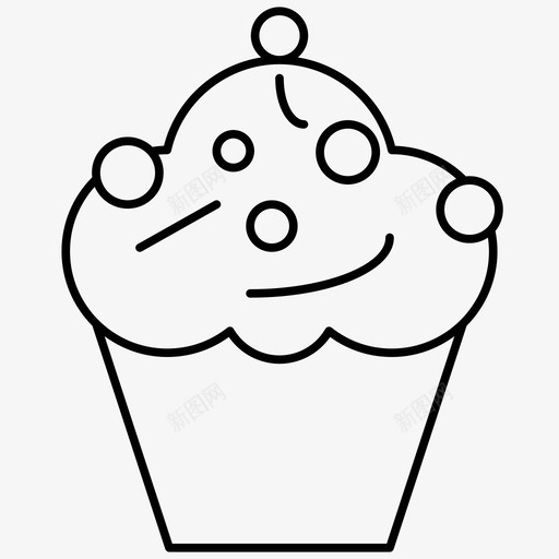 纸杯蛋糕食物甜食图标svg_新图网 https://ixintu.com 甜食 纸杯蛋糕 食物 食物轮廓图标