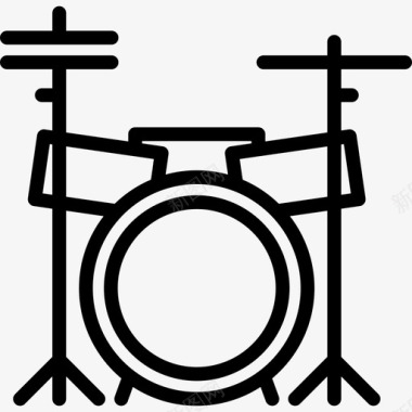 鼓套乐器线状图标图标
