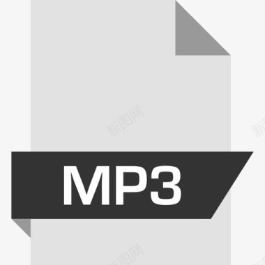 Mp3文档文件扩展名平面图标图标