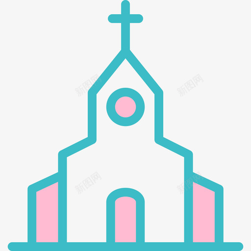 教堂建筑线性婚礼元素图标svg_新图网 https://ixintu.com 建筑 教堂 线性婚礼元素