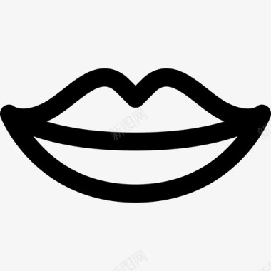 嘴唇人情人节的线性元素图标图标