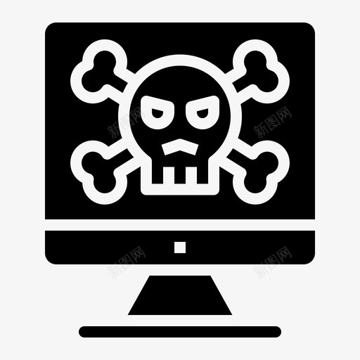 黑客电脑犯罪图标svg_新图网 https://ixintu.com 安全黑 恶意软件 犯罪 电脑 网络 黑客