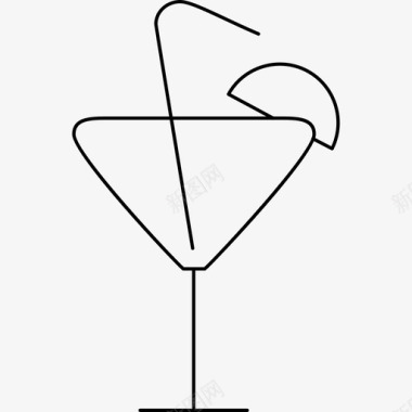 鸡尾酒圆形直线型图标图标