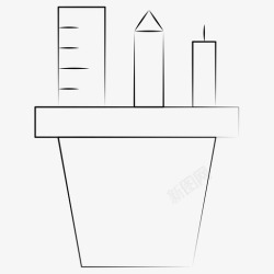手绘办公室文具采购产品钢笔杯子铅笔杯图标高清图片