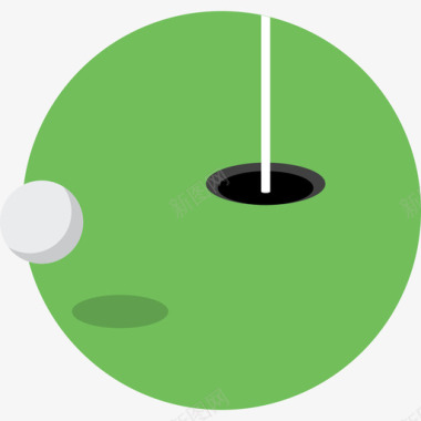 高尔夫运动彩色运动元素图标图标
