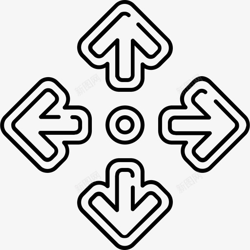 四个箭头图标响应实心svg_新图网 https://ixintu.com 四个箭头 图标响应 实心