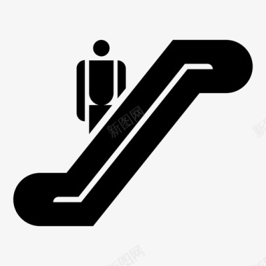 自动扶梯下行水平图标图标