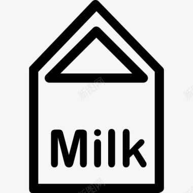 牛奶饮料和食品收集直系图标图标