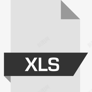 Xls文档文件扩展名平面图标图标