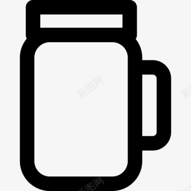 石匠缸酒吧玻璃杯和瓶子直线型图标图标