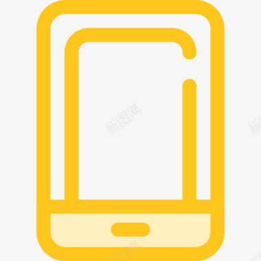 智能手机商务和办公3黄色图标图标