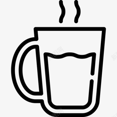 咖啡杯咖啡店直线型图标图标