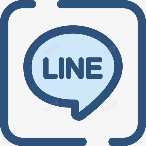 Line社交网络2蓝色图标svg_新图网 https://ixintu.com Line 社交网络2 蓝色