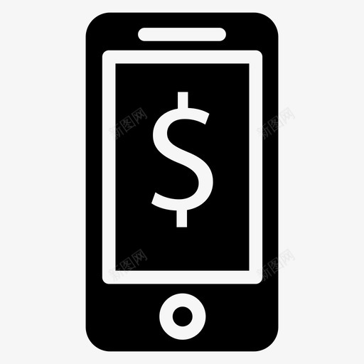 手机银行多拉货币图标svg_新图网 https://ixintu.com 多拉 手机银行 智能手机 货币 金融银行