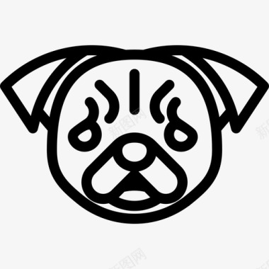 哈巴狗狗种头直系图标图标