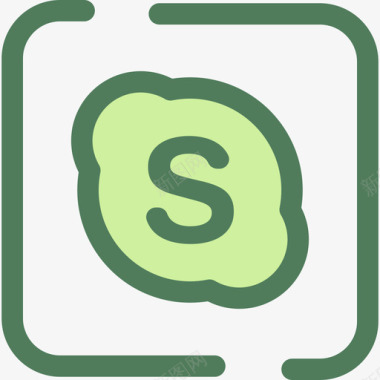 Skype社交网络5verde图标图标