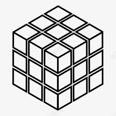 rubiks立方体3d块图标图标
