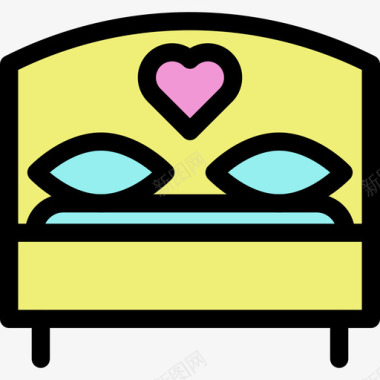 床线性颜色爱情套装图标图标
