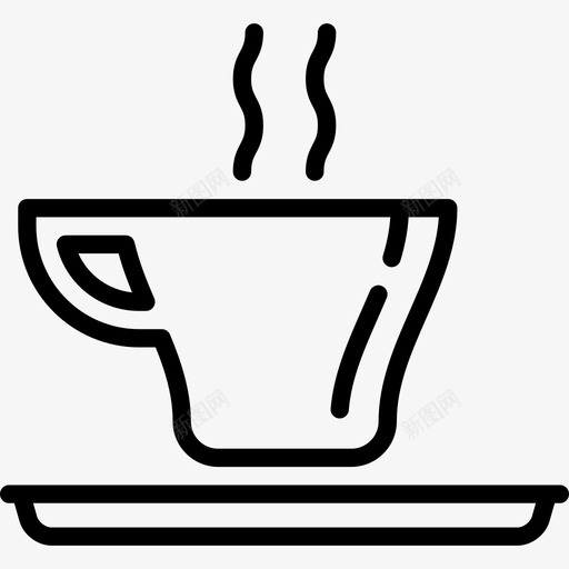 咖啡杯咖啡店直线型图标svg_新图网 https://ixintu.com 咖啡店 咖啡杯 直线型
