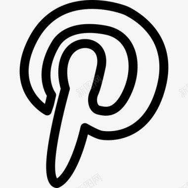 Pinterest社交媒体标识线性图标图标