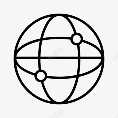 地球仪连接互联网图标图标