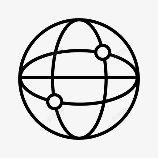 地球仪连接互联网图标svg_新图网 https://ixintu.com 互联网 地球仪 网络 连接