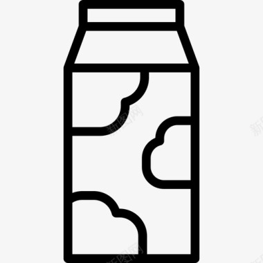 牛奶超市生产线工艺线性图标图标