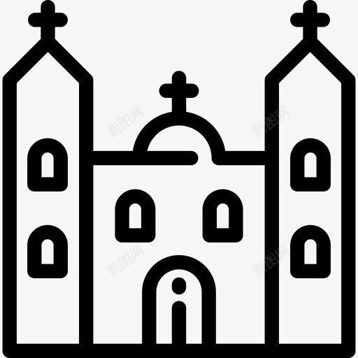 教堂墨西哥元素7直线图标svg_新图网 https://ixintu.com 墨西哥元素7 教堂 直线