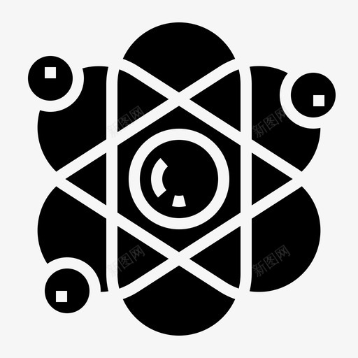 科学原子化学图标svg_新图网 https://ixintu.com 化学 原子 教育2黑色 物理 科学