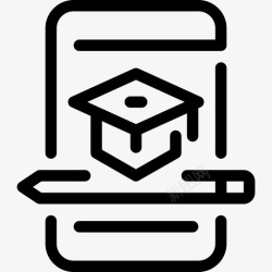 学校网上教学平台网上学习毕业帽子图标高清图片
