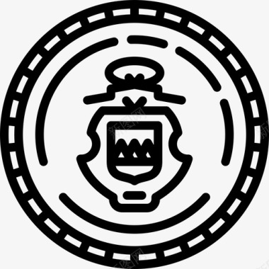 哥斯达黎加科隆美洲硬币直线图标图标