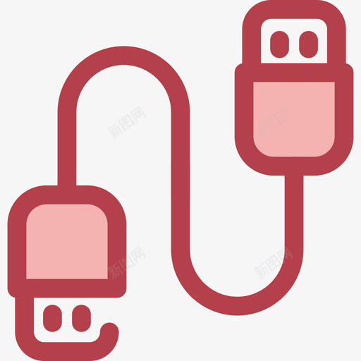 Usb电缆工具8红色图标svg_新图网 https://ixintu.com Usb电缆 红色 设计工具8
