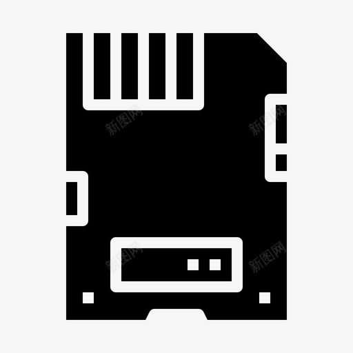 存储卡sd存储器图标svg_新图网 https://ixintu.com sd 存储卡 存储器 计算机技术黑色