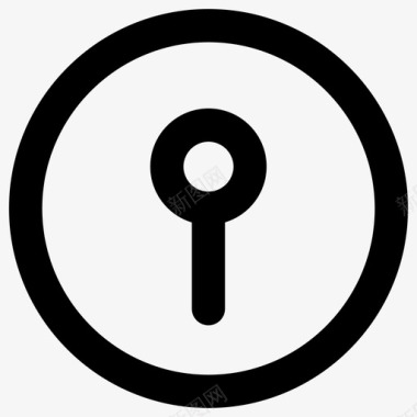 钥匙孔安全工具粗体圆形图标图标