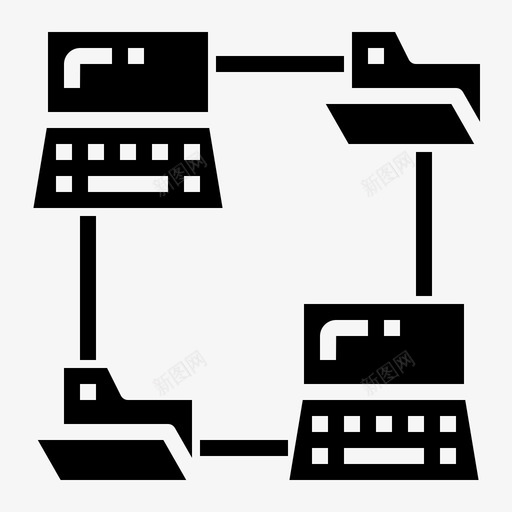 网络数据库组织图标svg_新图网 https://ixintu.com 共享 数据库 组织 网络 计算机技术黑