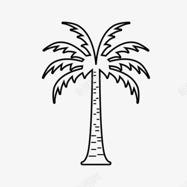椰树假日棕榈树图标图标