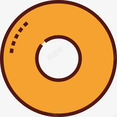 甜甜圈食物6线性颜色图标图标