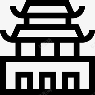紫禁城中国2直线图标图标