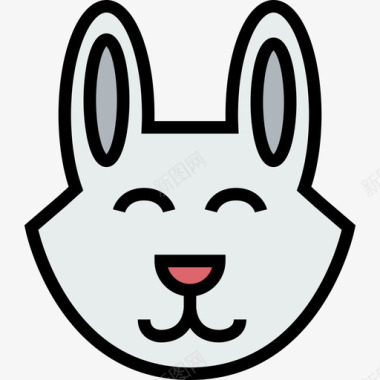 复活节兔子假日5线性颜色图标图标