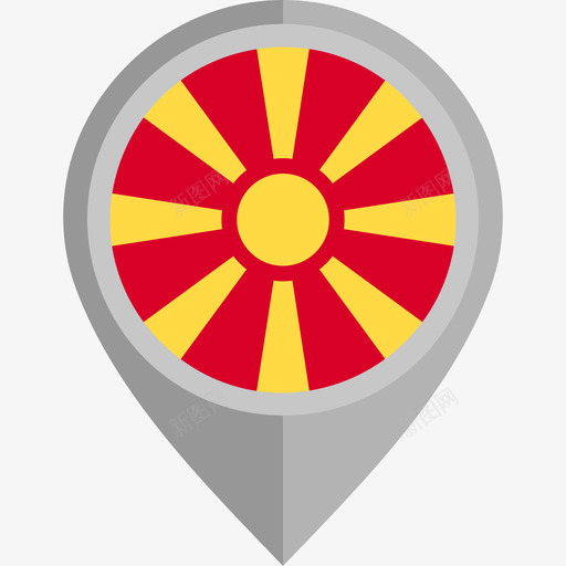 马其顿共和国国旗圆形图标svg_新图网 https://ixintu.com 国旗 圆形 马其顿共和国