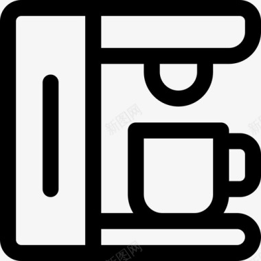 咖啡机家用电器收藏直线型图标图标