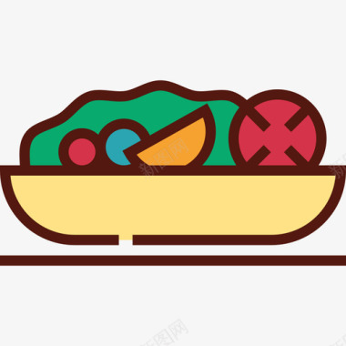 沙拉食物6原色图标图标