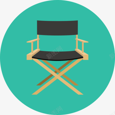 椅子音乐娱乐圆形平面图标图标