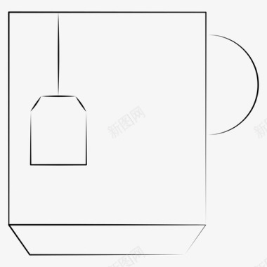 茶杯子手绘办公室图标图标