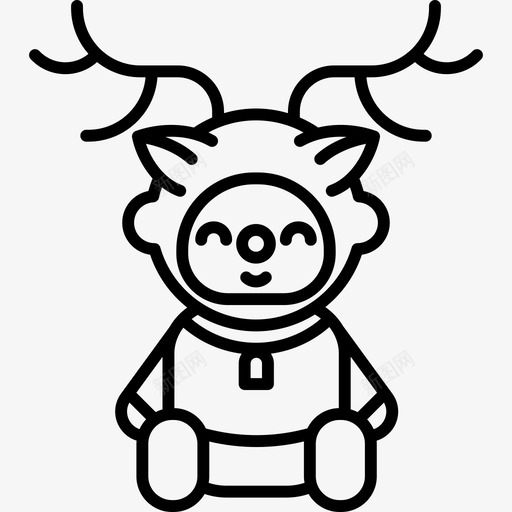 鹿的服装人冬天和圣诞节图标svg_新图网 https://ixintu.com 人 冬天和圣诞节 鹿的服装