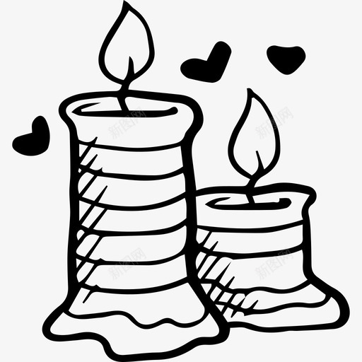 蜡烛其他手绘的爱情元素图标svg_新图网 https://ixintu.com 其他 手绘的爱情元素 蜡烛