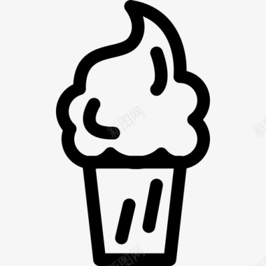 冰淇淋饮料和食品收集直系图标图标