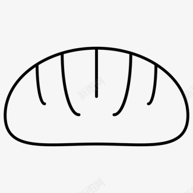 面包长棍面包食物轮廓图标图标