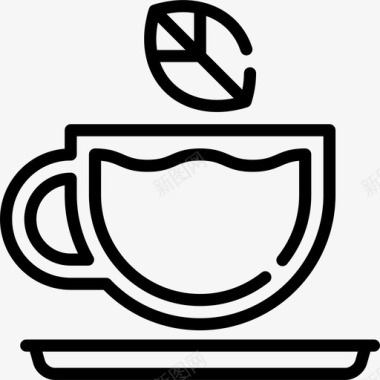 茶杯咖啡厅直线型图标图标